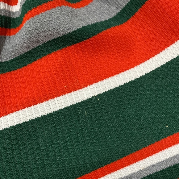 Vintage 70s Union Label Turtleneck Stripe Ribbed Knit Holiday Maxi Hostess Dress - Picture 12 of 12
